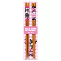 Kuromi & My Melody - Bamboo Chopsticks - Pink Black Party Series-SAN-CPS-04765