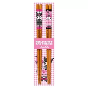 Kuromi & My Melody - Bamboo Chopsticks - Pink Black Party Series-SAN-CPS-04765