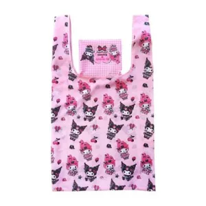 Kuromi & My Melody - Foldable Shopping Bag - Pink Black Party Series-
