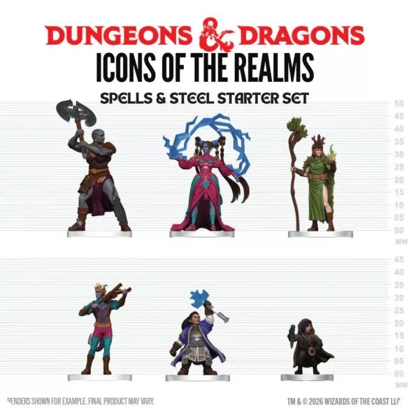 D&D Icons of the Realms: Player's Handbook - Spells & Steel Starter Set miniatűra készlet - angol kiadás