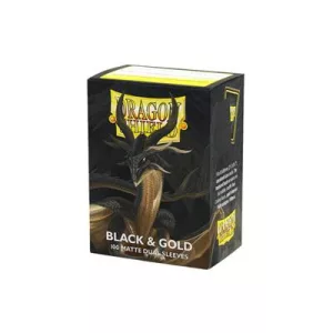 Dragon Shield Sleeves - Standard size - Matte Dual - Black & Gold (100 Sleeves)-AT-15069