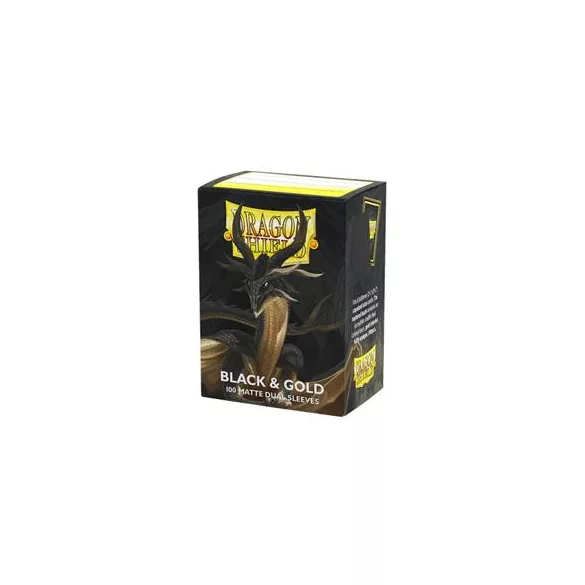 Dragon Shield Sleeves - Standard size - Matte Dual - Black & Gold (100 Sleeves)-AT-15069