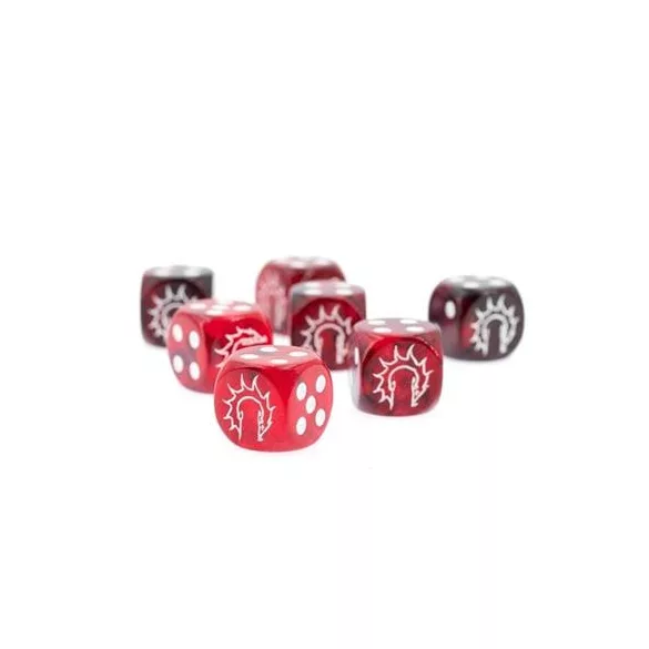 Conquest - First Blood Logo on Dark Red/Black Marbled Dice - 24 per pack - EN-PBW6600