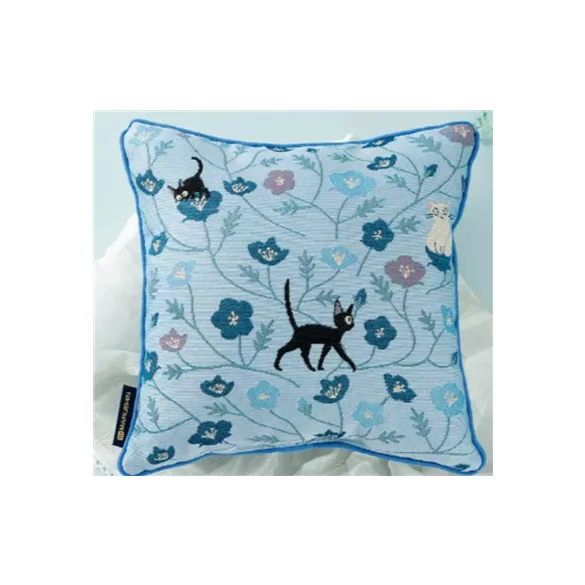Kiki's Delivery Service - Cushion (30x30 cm) - Jiji Blue Floral-MARU-92221
