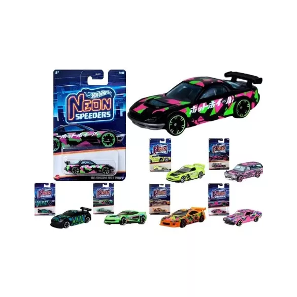 Hot Wheels - Neon Speeders (CDU of 10 - Assortment may vary) - angol nyelvű termék