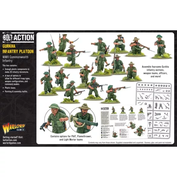 Bolt Action Gurkha Infantry Platoon miniatűra készlet