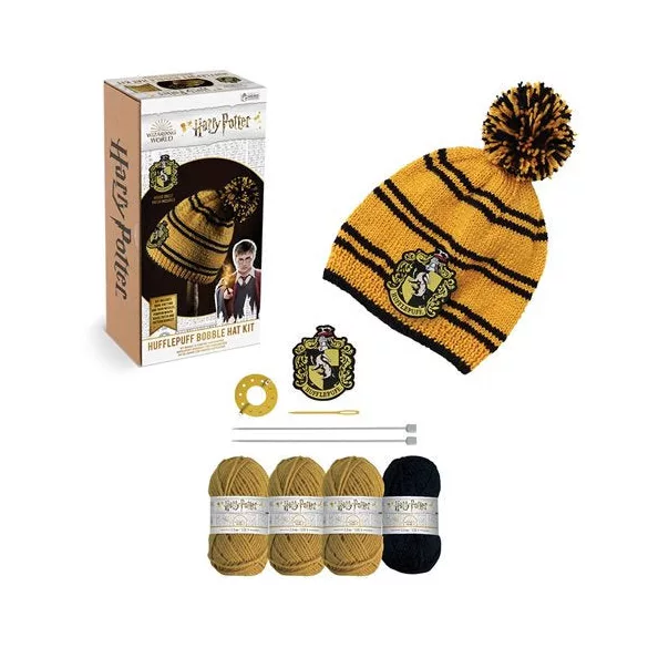 Harry Potter Bobble Hat Knitting Set - Hufflepuff kötőszett