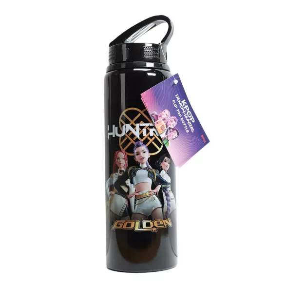 KPop Demon Hunters - Flip Top Drinking Bottle (650 ml) - Golden-KD722229