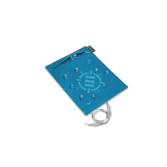 ENHANCE Roll on a Scroll™ Dice Rolling Mat & 12pc 6 Sided Dice Set - Blue-ENTTDR6100BLEW