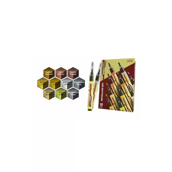 The Army Painter Speedpaint Marker Metallics Set – 10 db-os fémes markerkészlet
