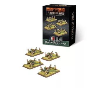 Flames of War - Hotchkiss 25mm Anti-tank Platoon (x4 guns)-FRX14