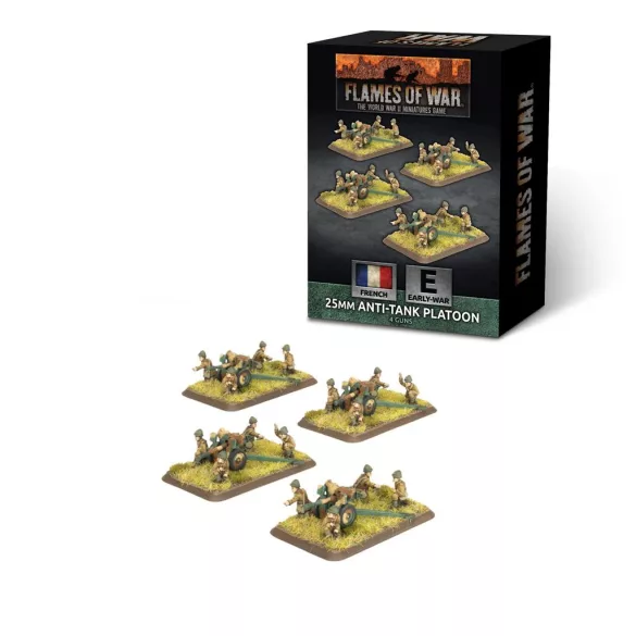 Flames of War - Hotchkiss 25mm Anti-tank Platoon (x4 guns)-FRX14