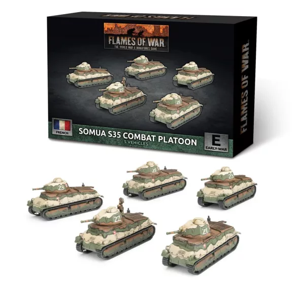 Flames of War - S-35 Somua Tank Platoon (x5 Plastic)-FRX10