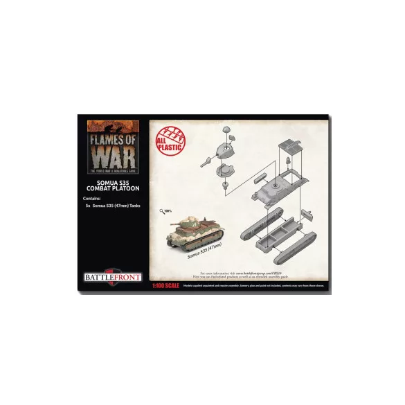 Flames of War - S-35 Somua Tank Platoon (5 db műanyag harckocsi)