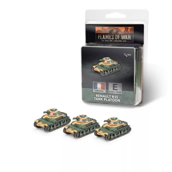 Flames of War - Renault R-35 Tank Platoon (x3)-FR031