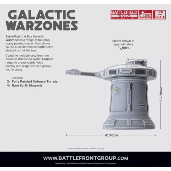 Galactic Warzones: Rebel Outpost - Defense Turrets (x2) sci-fi védelmi torony szett