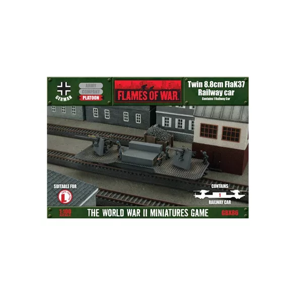 Flames of War - Twin 8.8cm FlaK Railway car-GBX86