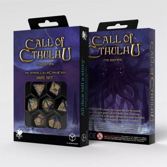 Call of Cthulhu 7th Edition - Blue-green & Gold Dice Set-SCTR22