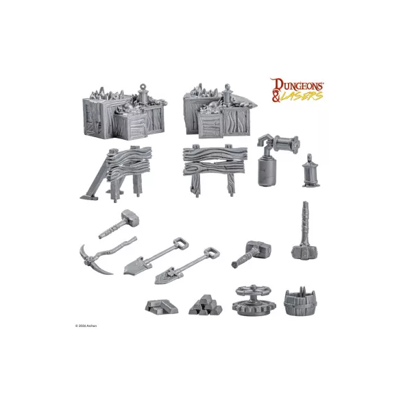 Dungeons & Lasers - Dwarven Train Set - EN föld alatti vasúti terepszett