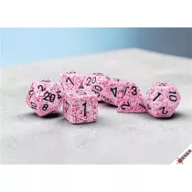 Speckled Pink/black Polyhedral 7-Die Set-25354