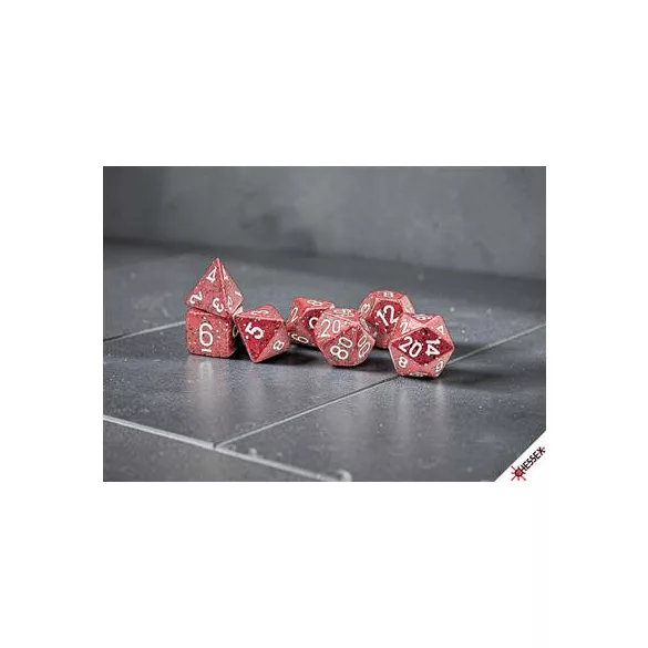 Speckled Lava Stone/white Polyhedral 7-Die Set-25374