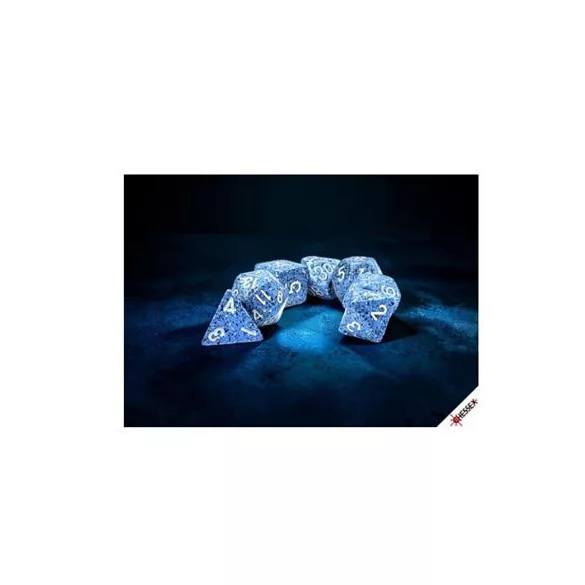 Speckled Ocean Stone/white Polyhedral 7-Die Set-25376