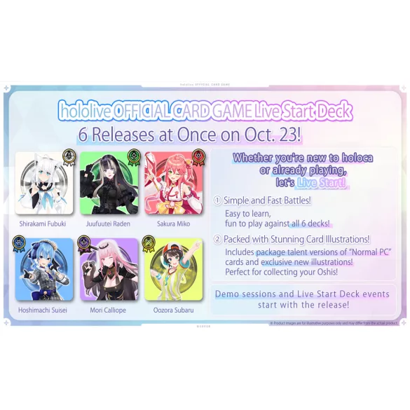 hololive OFFICIAL CARD GAME Live Start Deck Oozora Subaru Display (6 Decks) - EN-hOCG-hSD19e