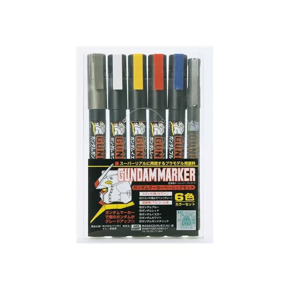 Mr. Hobby - Gundam Marker Basic 6 Color Set-GMS-105