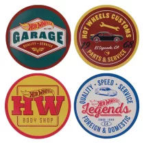 Hot Wheels™ - Set of Four Printed Metal Coasters-M-HW04
