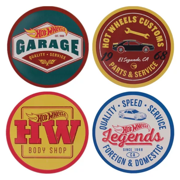 Hot Wheels™ - Set of Four Printed Metal Coasters-M-HW04