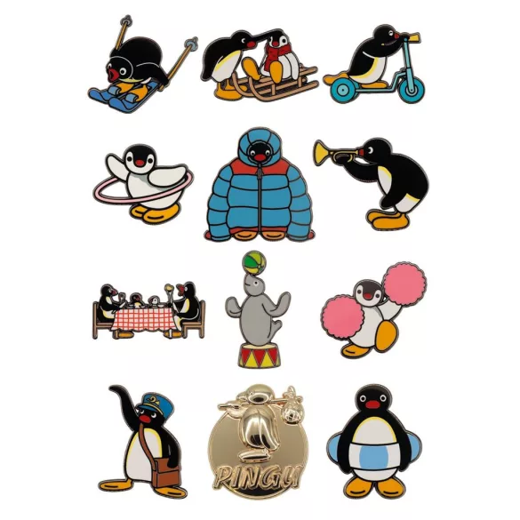 Pingu™ - Mystery Pin Badge CDU featuring 12 Blind Boxes-M-PGU05-CDU