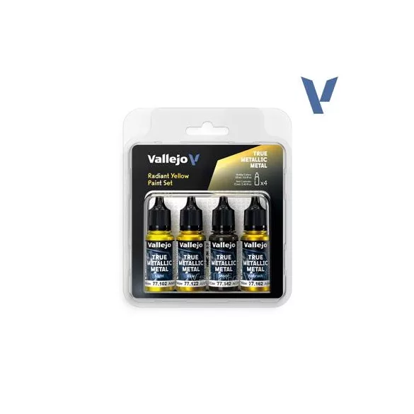Vallejo True Metallic Metal Radiant Yellow Paint Set (4)-77259