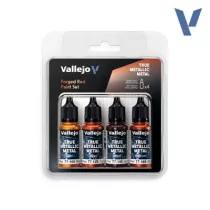 Vallejo True Metallic Metal Forged Red Paint Set (4)-77260