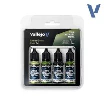 Vallejo True Metallic Metal Amber Green Paint Set (4)-77266