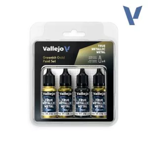 Vallejo True Metallic Metal Greenish Gold Paint Set (4)-77267