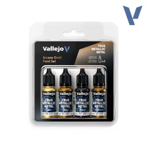 Vallejo True Metallic Metal Arcane Gold Paint Set (4)-77268