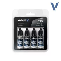 Vallejo True Metallic Metal Obsidian Black Paint Set (4)-77270
