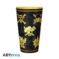 One Piece - Premium Large Glass (400ml) - Gold Skulls-ABYVER329