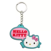 Hello Kitty - Rubber Keychain with Glitter Effect (5,5 cm) - Stickers Style-