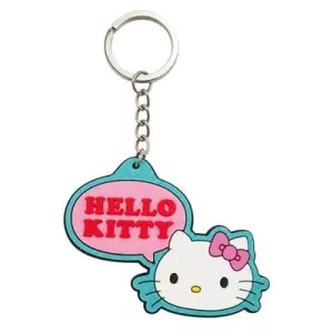 Hello Kitty - Rubber Keychain with Glitter Effect (5,5 cm) - Stickers Style-