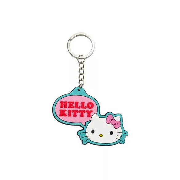 Hello Kitty - Rubber Keychain with Glitter Effect (5,5 cm) - Stickers Style-