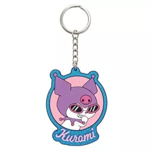 Kuromi - Rubber Keychain with Glitter Effect (7 cm) - Stickers Style-