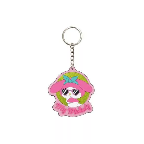 My Meloy - Rubber Keychain with Glitter Effect (7 cm) - Stickers Style-