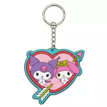 Kuromi & My Melody - Rubber Keychain with Glitter Effect (6 cm) - Stickers Style-