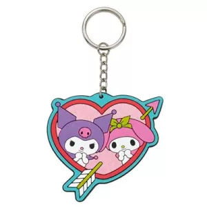 Kuromi & My Melody - Rubber Keychain with Glitter Effect (6 cm) - Stickers Style-