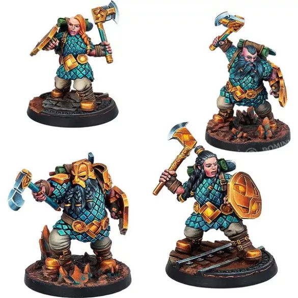 Warcrow Mounthaven Militia törpe miniatűr egység