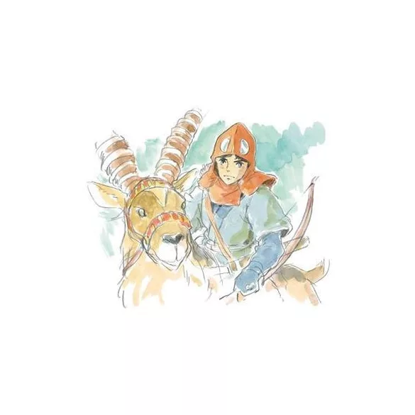 Princess Mononoke - Watercolor Greeting Card (24x15,8 cm) - Ashitaka & Yakul-MOVIC-95202