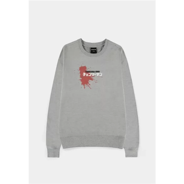 Chainsaw Man - Grey Melange Men's Sweatshirt - Power / Logo with splatter accent - 2XL-SW575018CSM-2XL