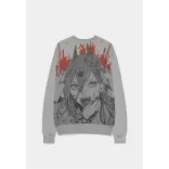 Chainsaw Man - Grey Melange Men's Sweatshirt - Power / Logo with splatter accent - 2XL-SW575018CSM-2XL