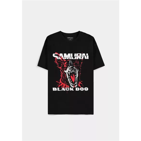 Cyberpunk 2077 - Men's Short Sleeved T-shirt - Black Dog Samurai Album Art - L-TS113160CPK-L